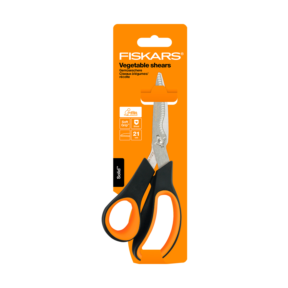 Ножницы для овощей "solid" sp240 (1/4) "fiskars" 1063327