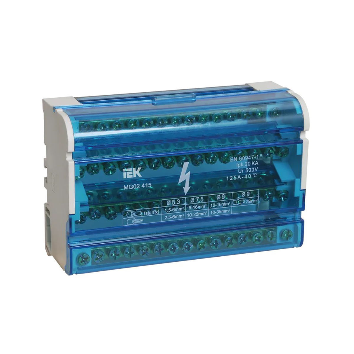 Шины на din-рейку в корпусе (кросс-модуль) шнк 4х15 3l+pen (1/50) "iek"