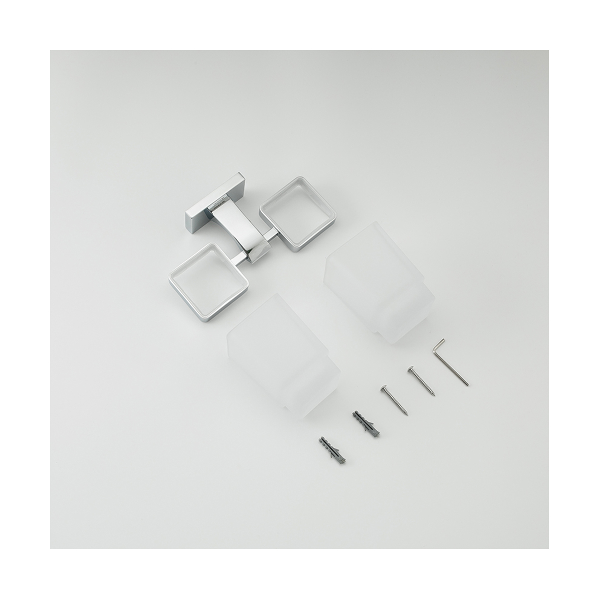 Стаканы для ванной комнаты 2 шт. с держателем g0708, хром (1/16) "gappo"