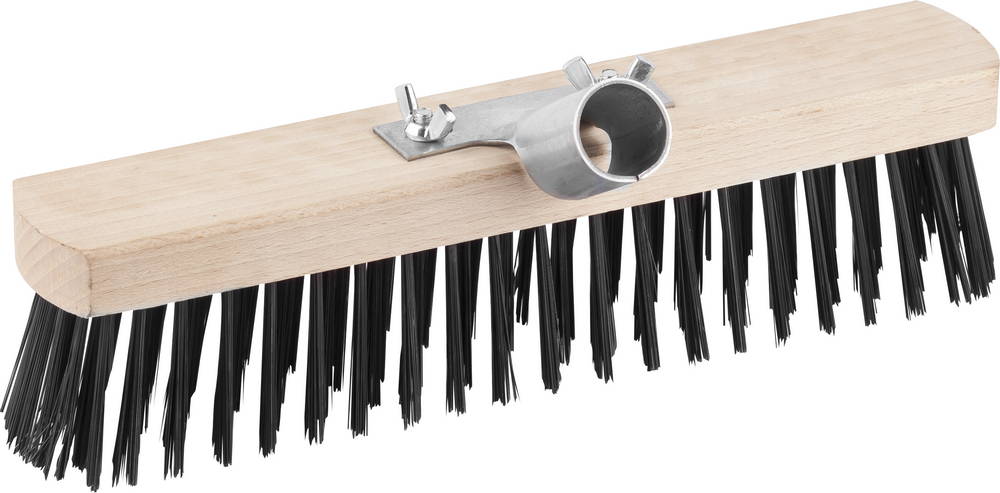 Щетка GRINDA ″EURO″ уличная без ручки, буковая колодка, мет щетина, с металлическим держателем для черенка, 30см