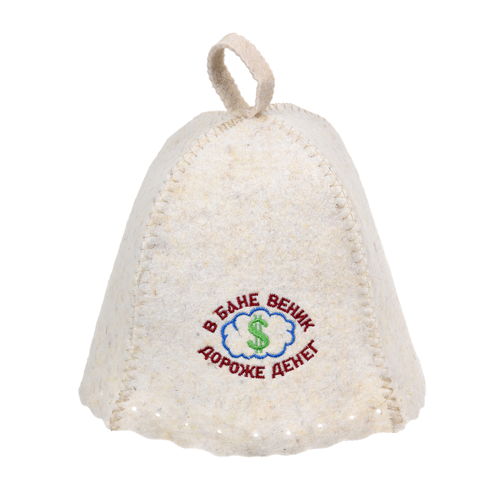 Шапка для бани и сауны "в бане веник дороже денег" (1/20) "hot pot" 41168