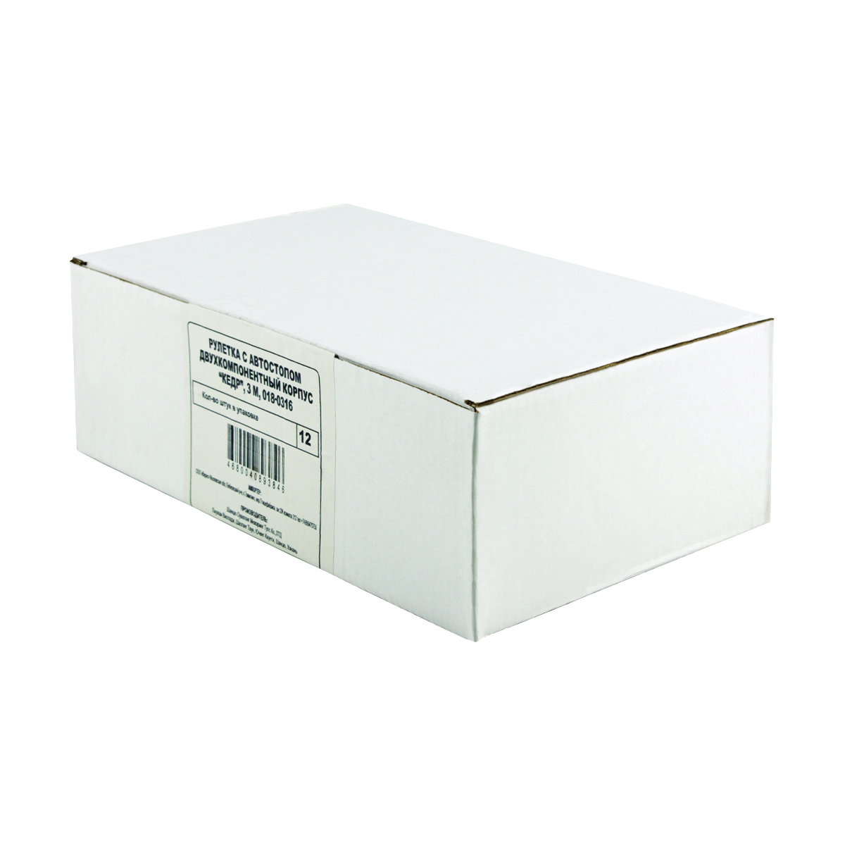 Рулетка с автостопом, двухкомп. корпус  3 м/16 мм (1/12/120) "кедр"  018-0316