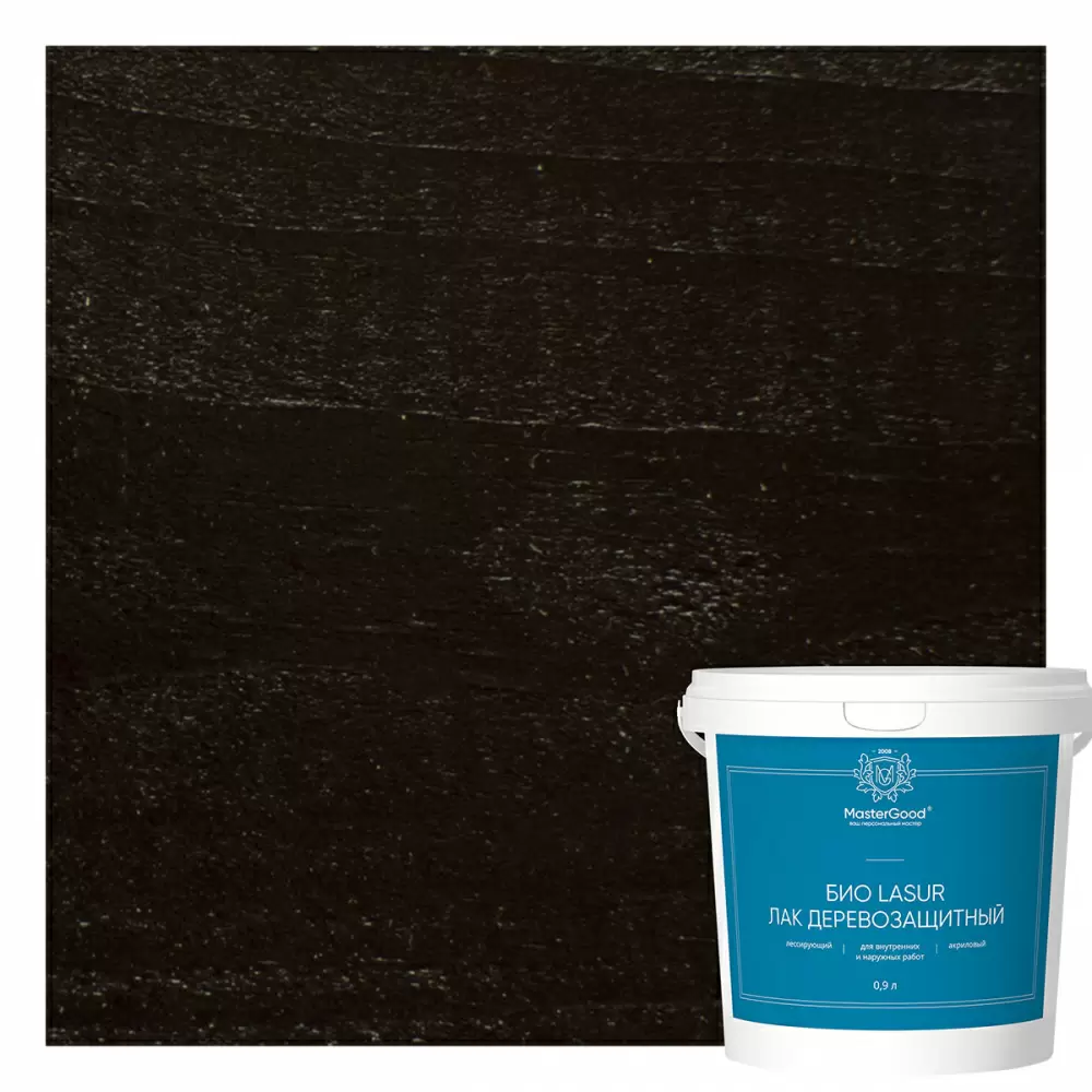 Master Good Био Lasur Лак лессирующий деревозащитный акриловый, венге (0,9л)