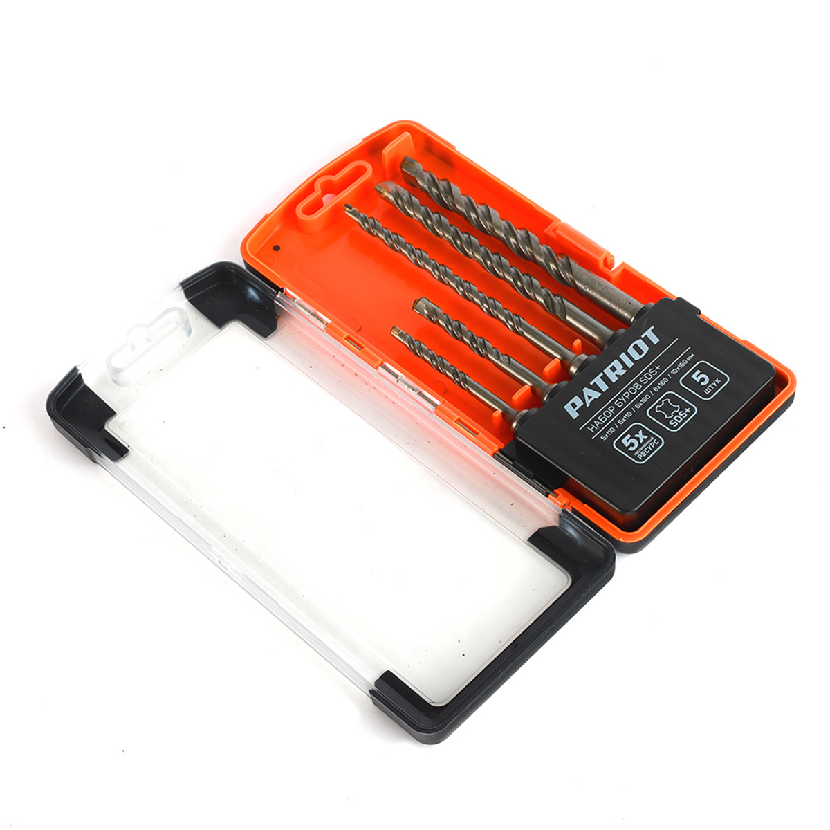 Сверла по бетону sds plus набор 5 шт. (1/10) "patriot" 815010101