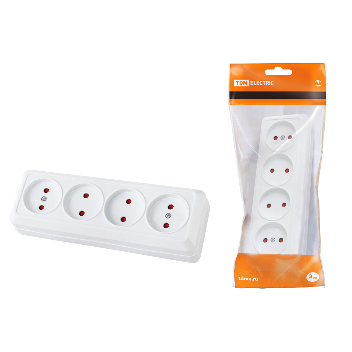 Розетка 4-х местн. откр. уст. 10a 250в ip20 защитн. шторки "ладога" белая (1/6/60) tdm sq1801-0129