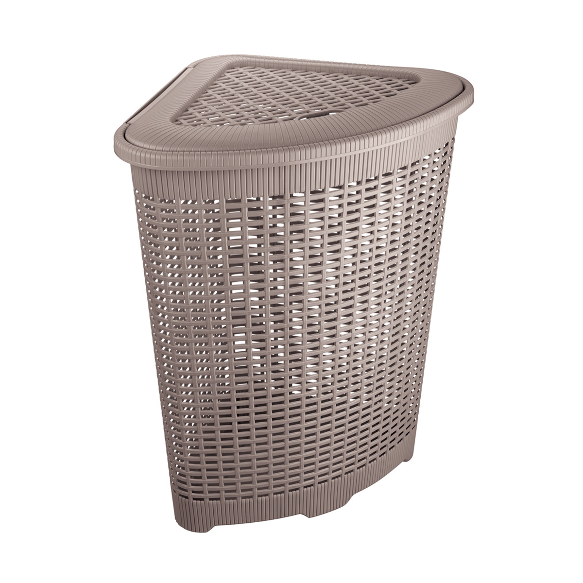 Корзина для белья 50 л 395*395*595 мм угловая (коричневый) (1/5) "бытпласт"