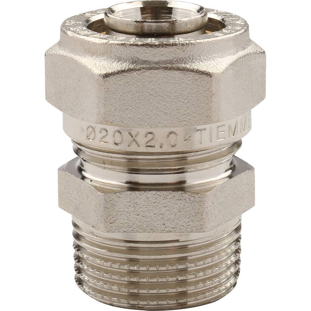 Обжимная муфта НР 20 х 3/4" TIEMME для металлопластиковых труб