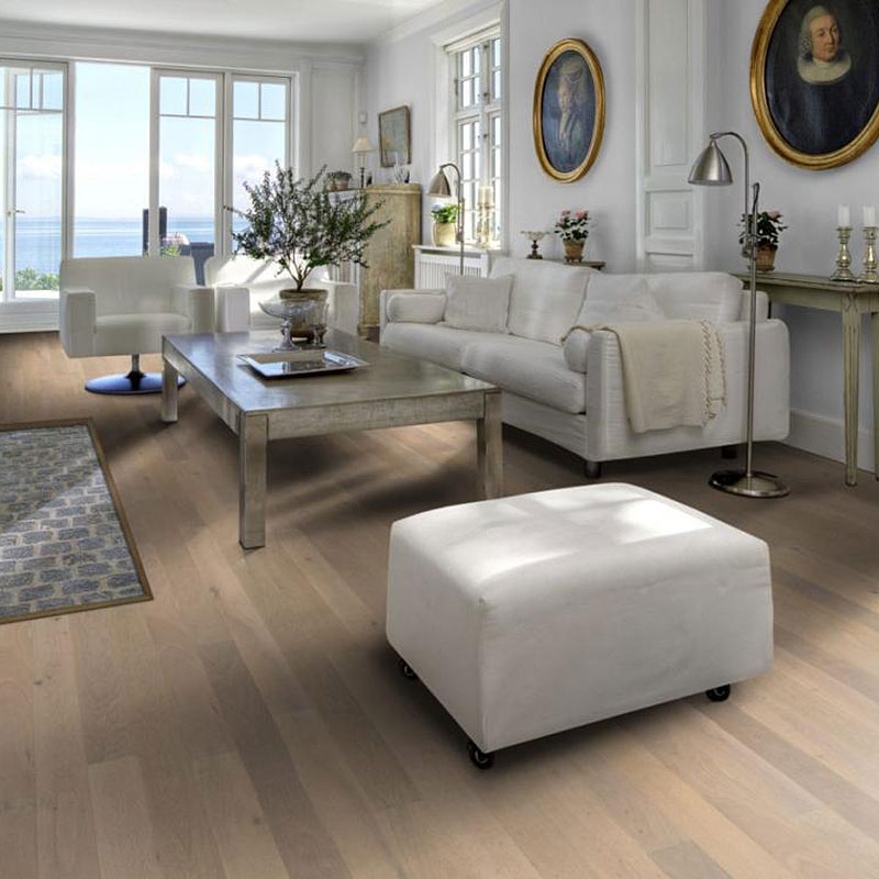 Паркетная доска Kahrs Spirit Unity Дуб Паудер матовый брашированный белый однополосный SPIRIT OAK POWDER 1S