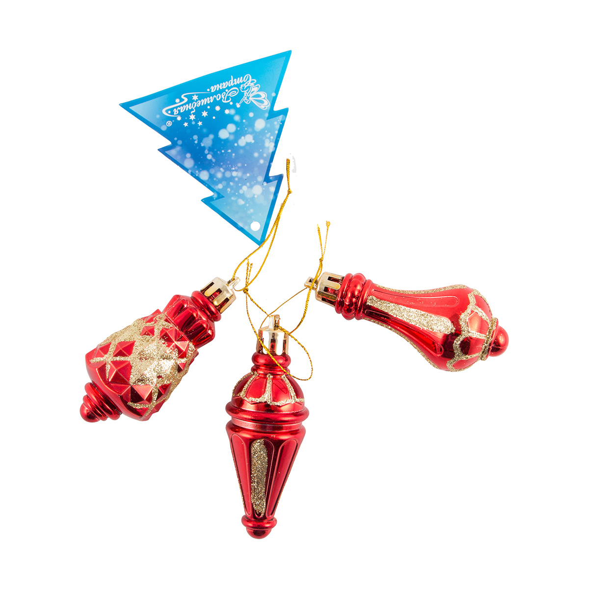 Набор елочных украшений "трио" 3 шт. (1/80/480) "волшебная страна"