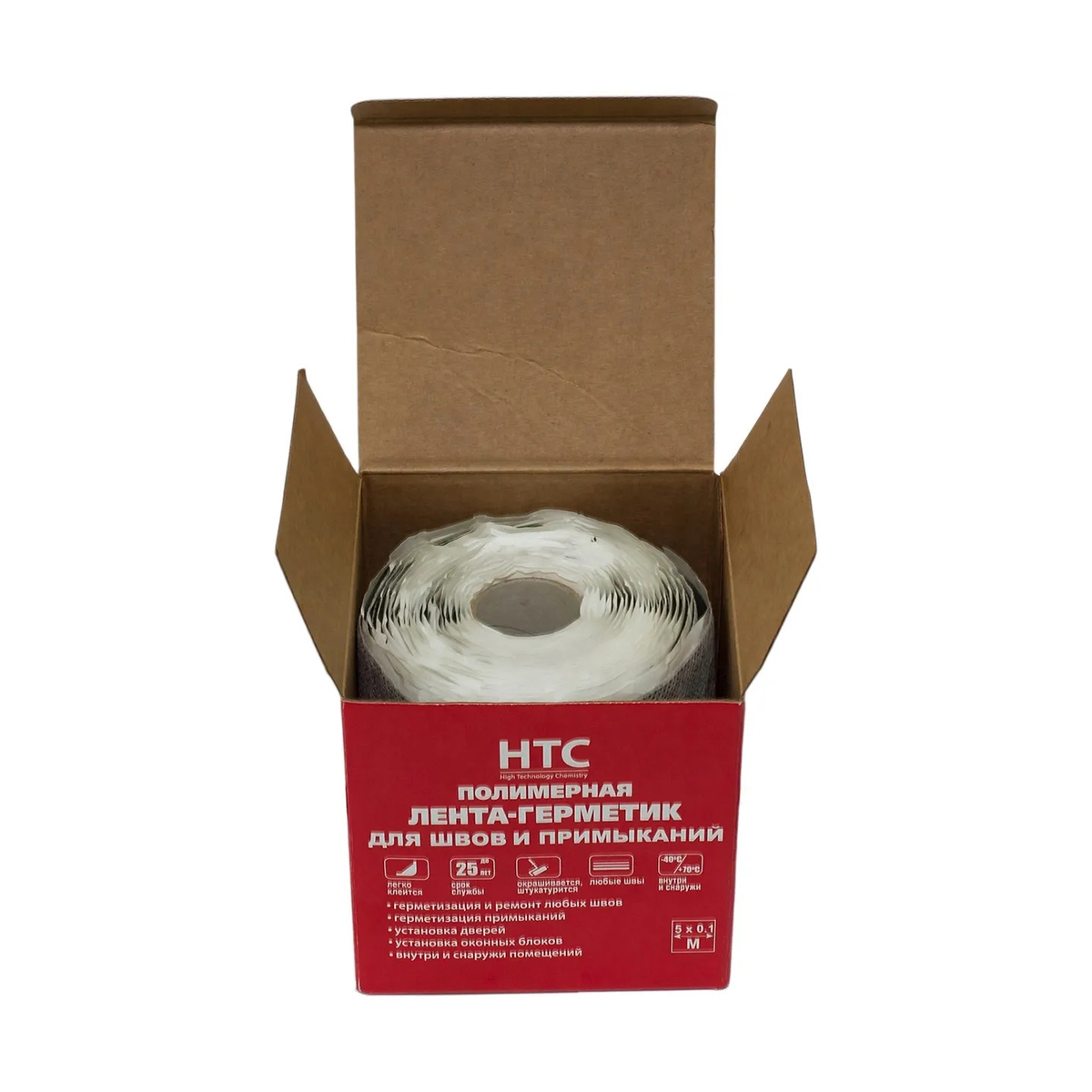 Лента-герметик самокл. 10 см х 5 м (основа нетканая) (1/480) "htc"