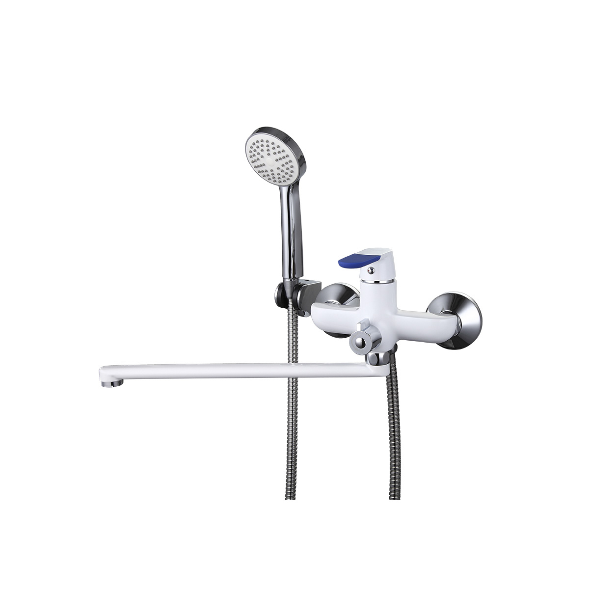 Смеситель для ванн f2234 длинный поворотн. излив, белый/хром (1/10) "frap"