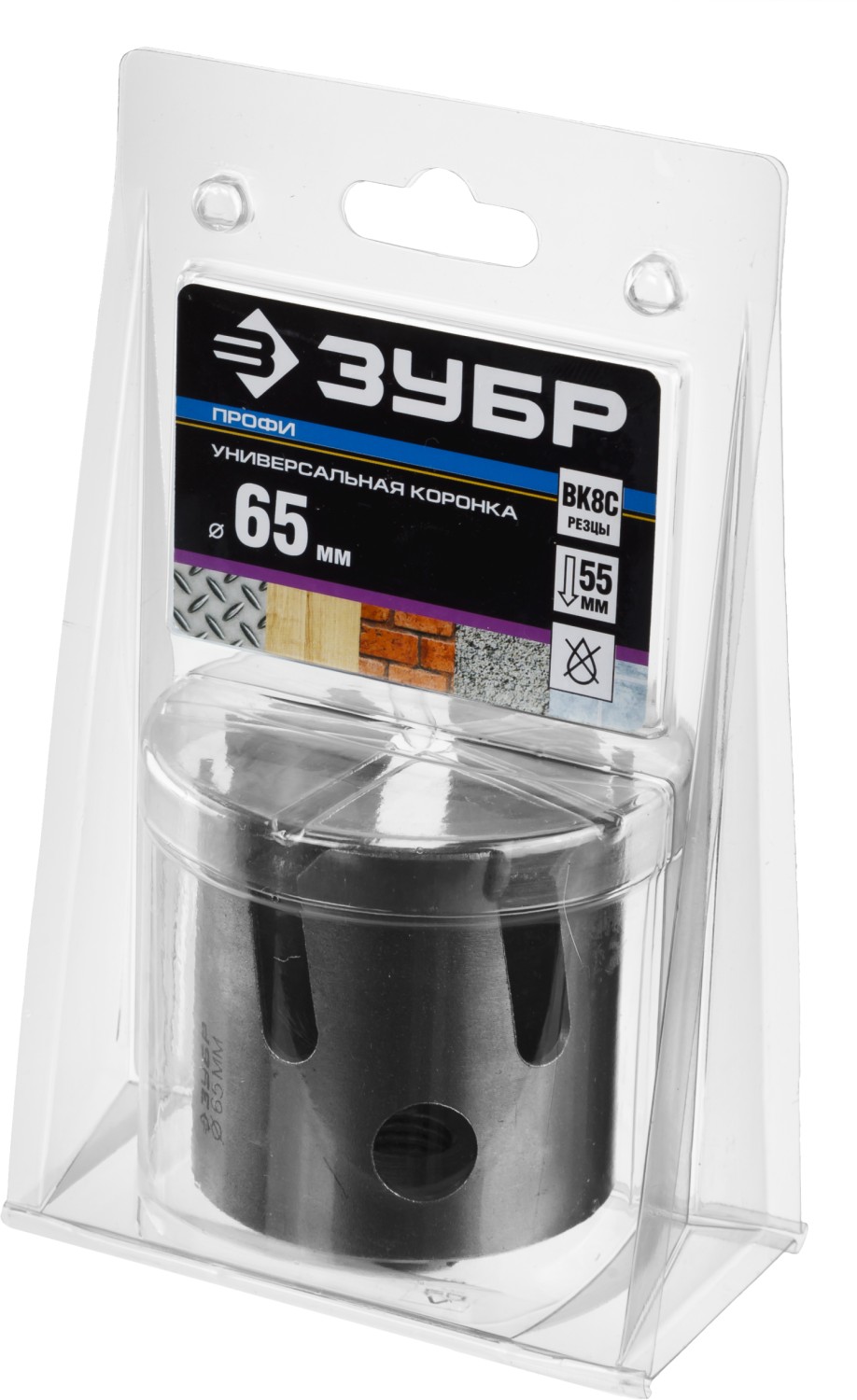 ЗУБР Проуниверсал, 65 мм, коронка с твердосплавными резцами, Профессионал (29514-65)