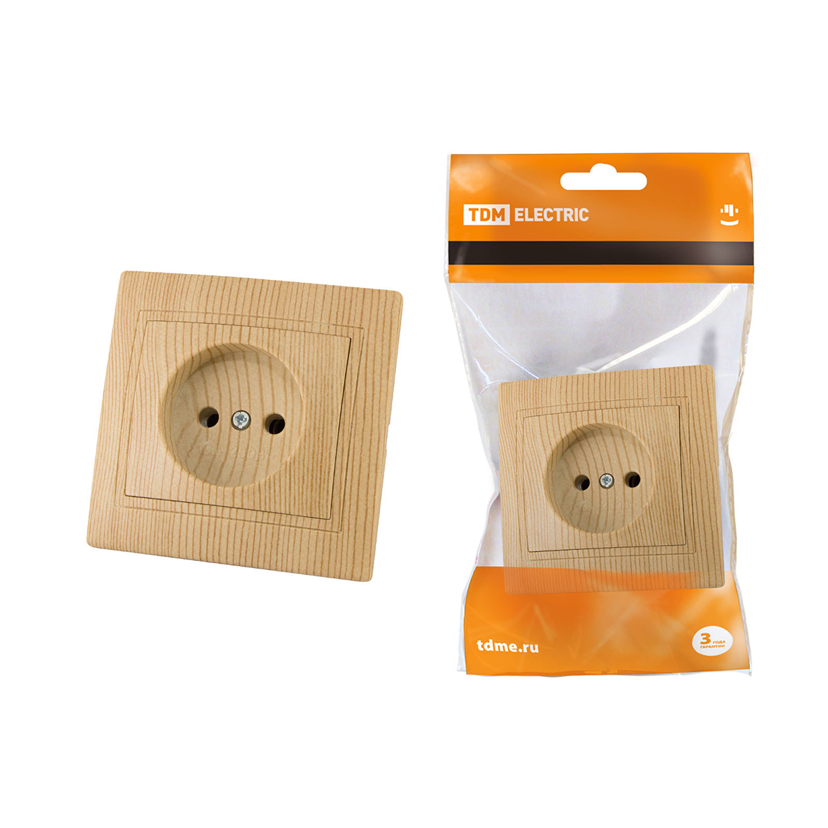 Розетка 10а 250в ip20 "таймыр" сосна (1/10/100) tdm sq1814-0211