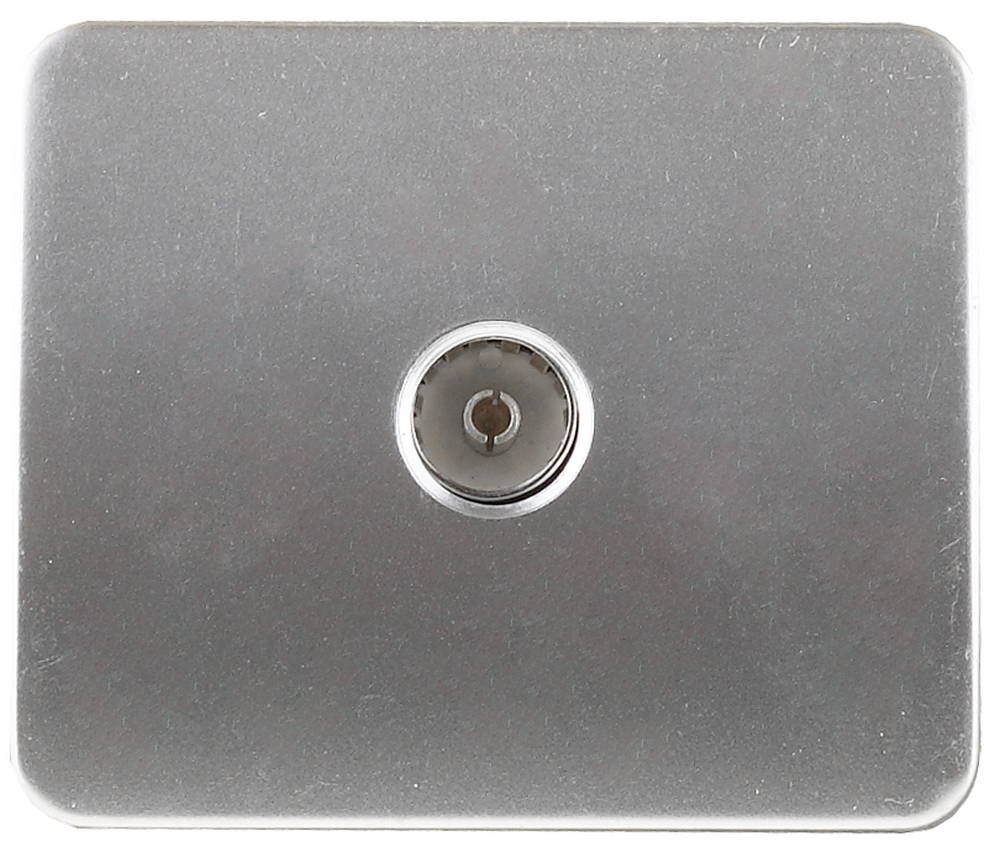 СВЕТОЗАР Гамма, телевизионная, без вставки и рамки, цвет светло-серый металлик, электрическая розетка (SV-54115-SM)