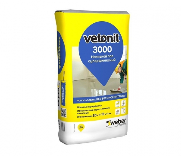 Наливной пол Вебер Ветонит 3000 Weber Vetonit 20кг