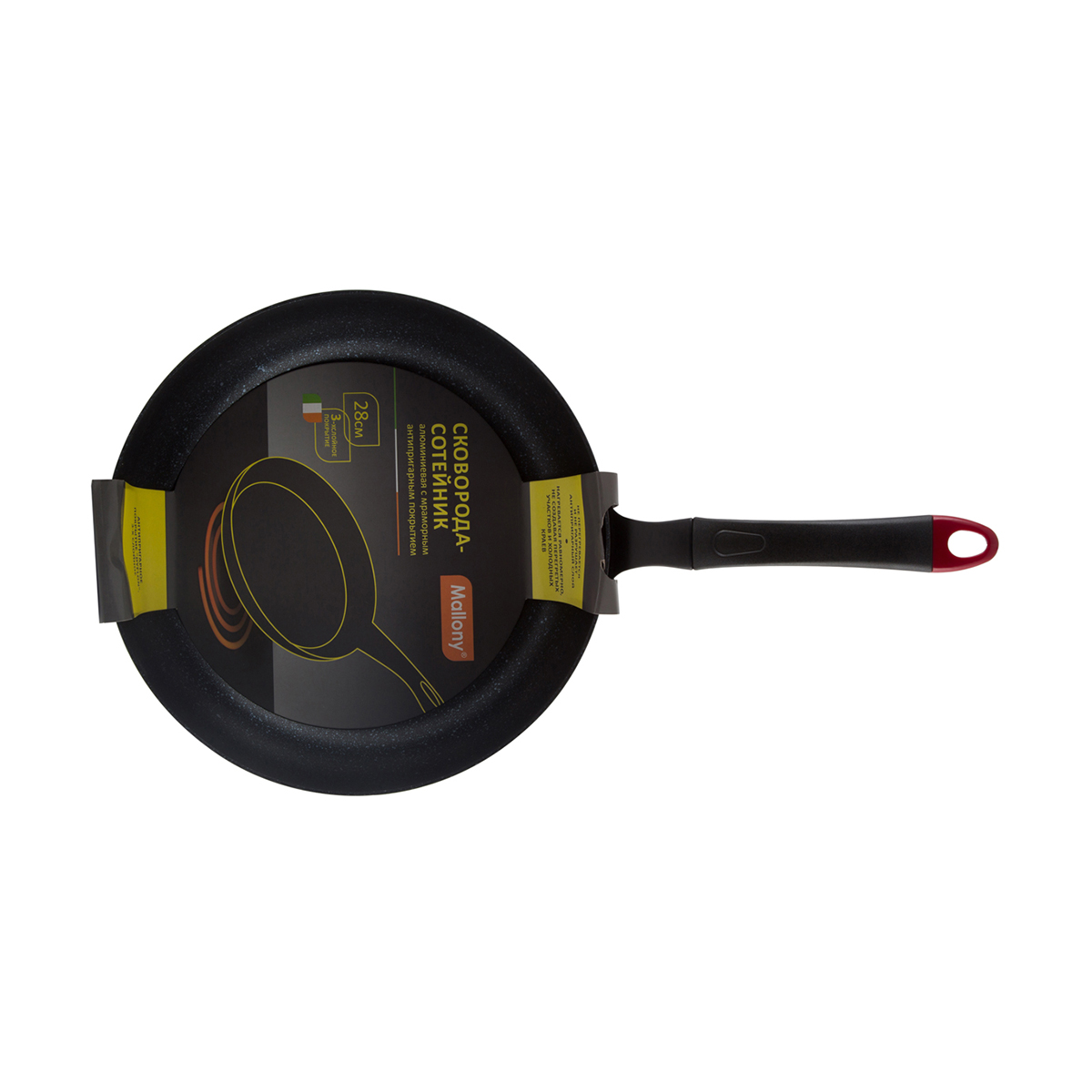 Сковорода-сотейник антипригарн. "forza" 28 см (1/10) "mallony" msp-28