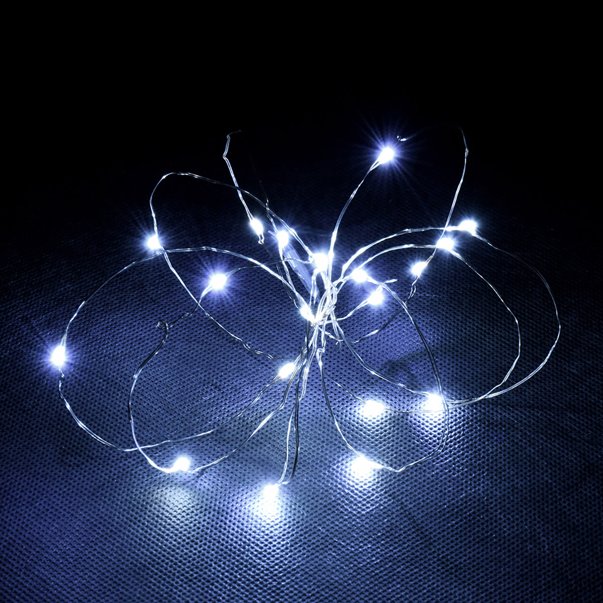 Электрогирлянда "нить" 2 м, 20 холодных ламп, на батарейках, с пультом (1/50) "vegas"