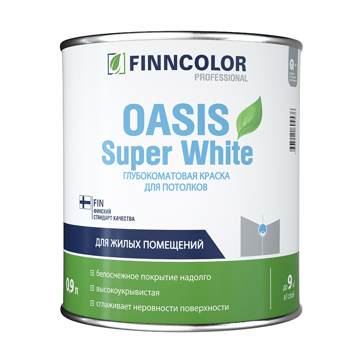 Краска "oasis super white"  0,9 л (1/6) для потолков "тиккурила"