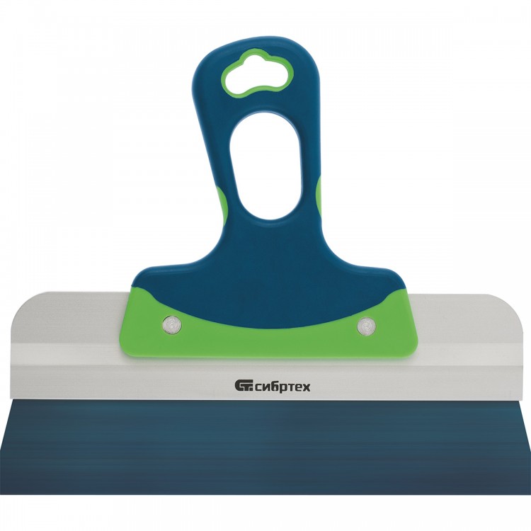 Шпатель фасадный, колоризованная пружинная сталь 65 г, 300 мм, двухкомпонентная ручка Сибртех (85554)