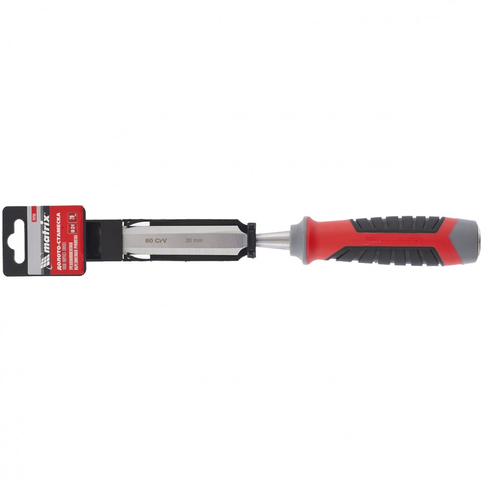 Долото-стамеска, 20 мм, 60 CrV, трехкомпонентная обрезиненная рукоятка Matrix (24755)