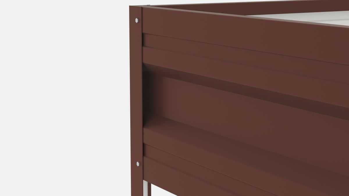 Грядка оцинкованная с полимерным покрытием Усиленная (с ребрами жесткости) , металл 0.6 мм, длина 9 м, ширина 0.7 м, высота 0.3 м, цвет Коричневый