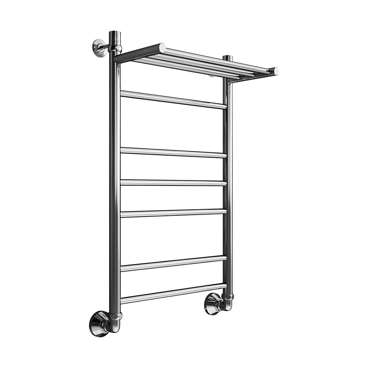 Полотенцесушитель водяной вид 10 "эко" 500*800 гайка/гайка, с полкой (хром) (1) "маргроид"