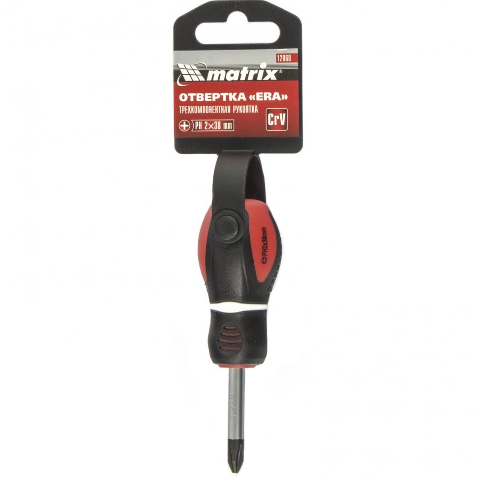Отвертка "Era", PH2 х 38 мм, CrV, трехкомпонентная рукоятка Matrix (12068)