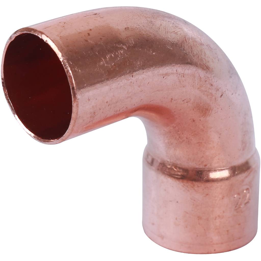 Отвод однораструбный 22 мм / 90° под пайку медный SANHA 15001A22