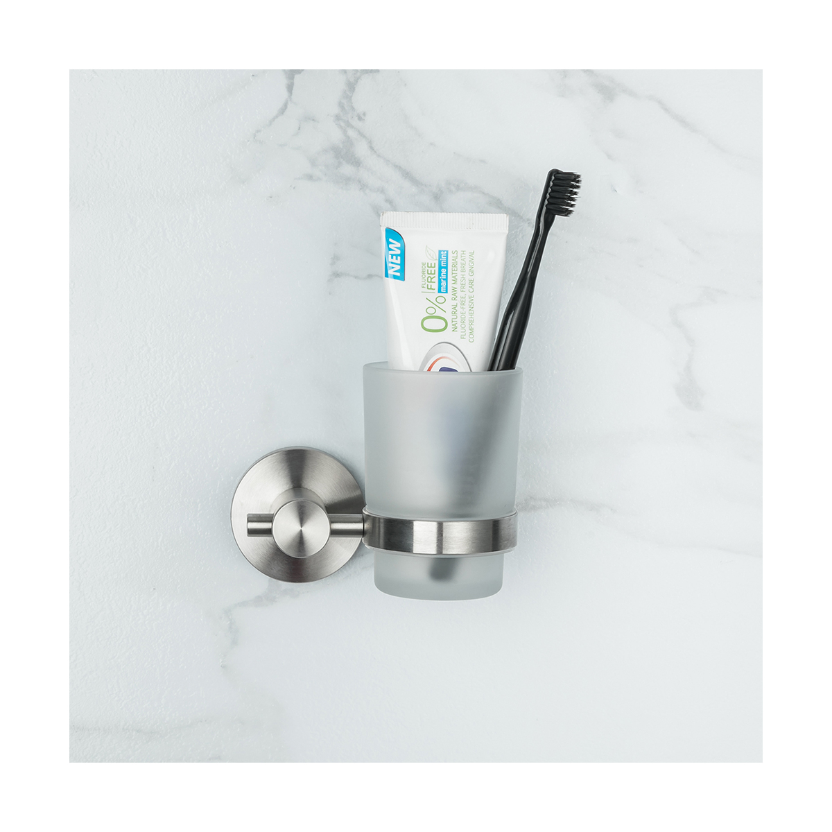 Стакан для ванной комнаты с держателем f30106 (нерж.сталь), сатин (1/20/40) "frap"