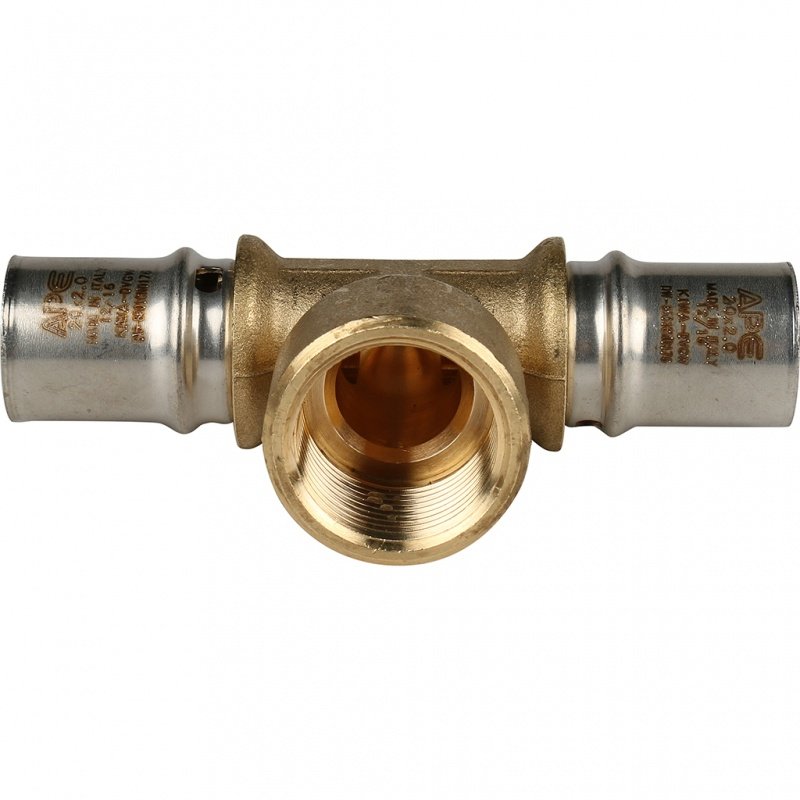 Тройник переходной под пресс 20 х 3/4" х 20 (ВР) STOUT для МП труб