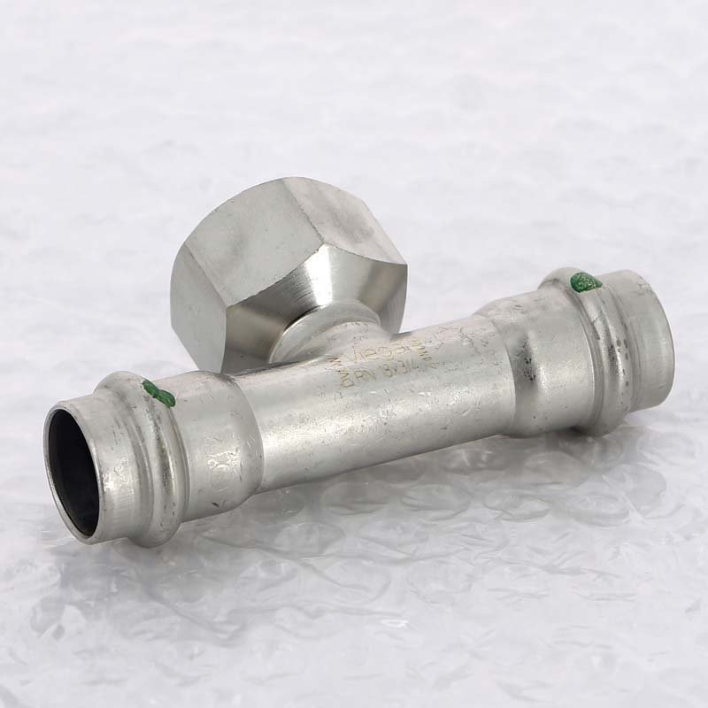 Тройник пресс-В 18х3/4"х18 нержавеющая сталь Sanpress Inox VIEGA