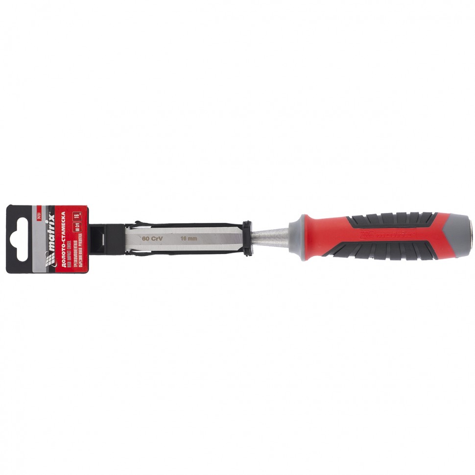 Долото-стамеска, 16 мм, 60 CrV, трехкомпонентная обрезиненная рукоятка Matrix (24751)