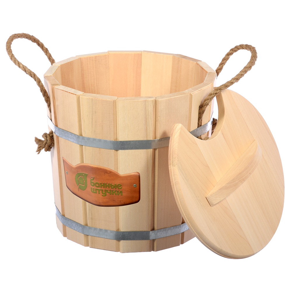 Запарник для бани и сауны 8 л с крышкой, липа (1) "банные штучки" 3605