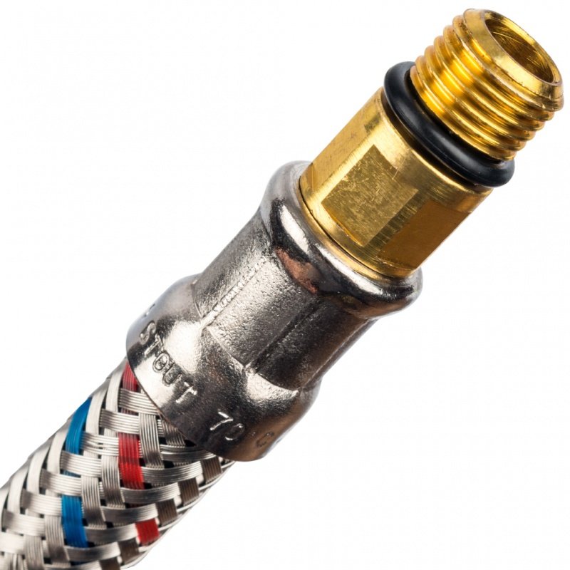 Гибкая подводка для воды M10 (35 мм) х 3/8 BP STOUT - 500 мм