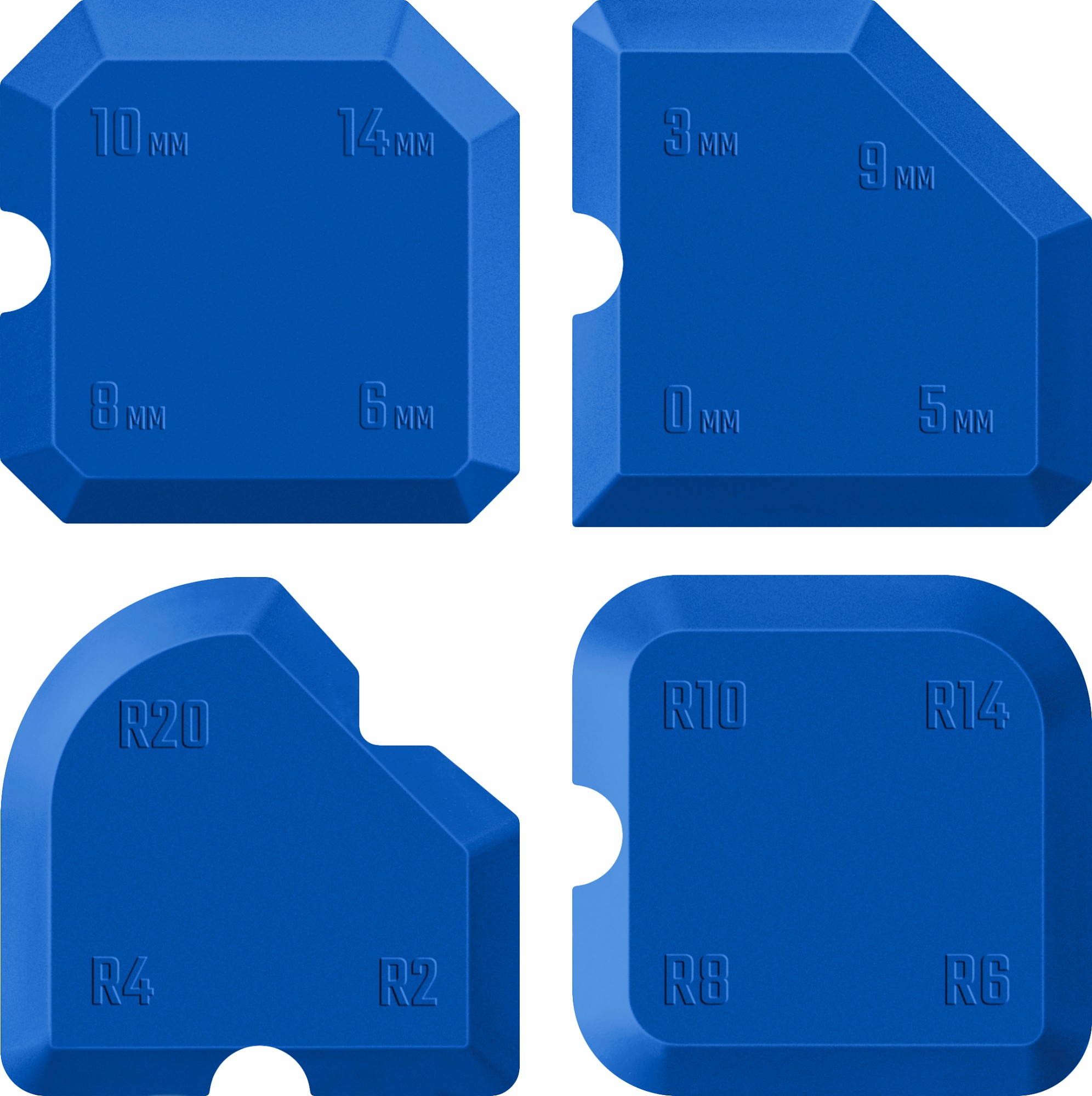 ЗУБР в наборе, 4 шт, 16 профилей, специальные шпатели для формовки швов, Профессионал (1015-H4)