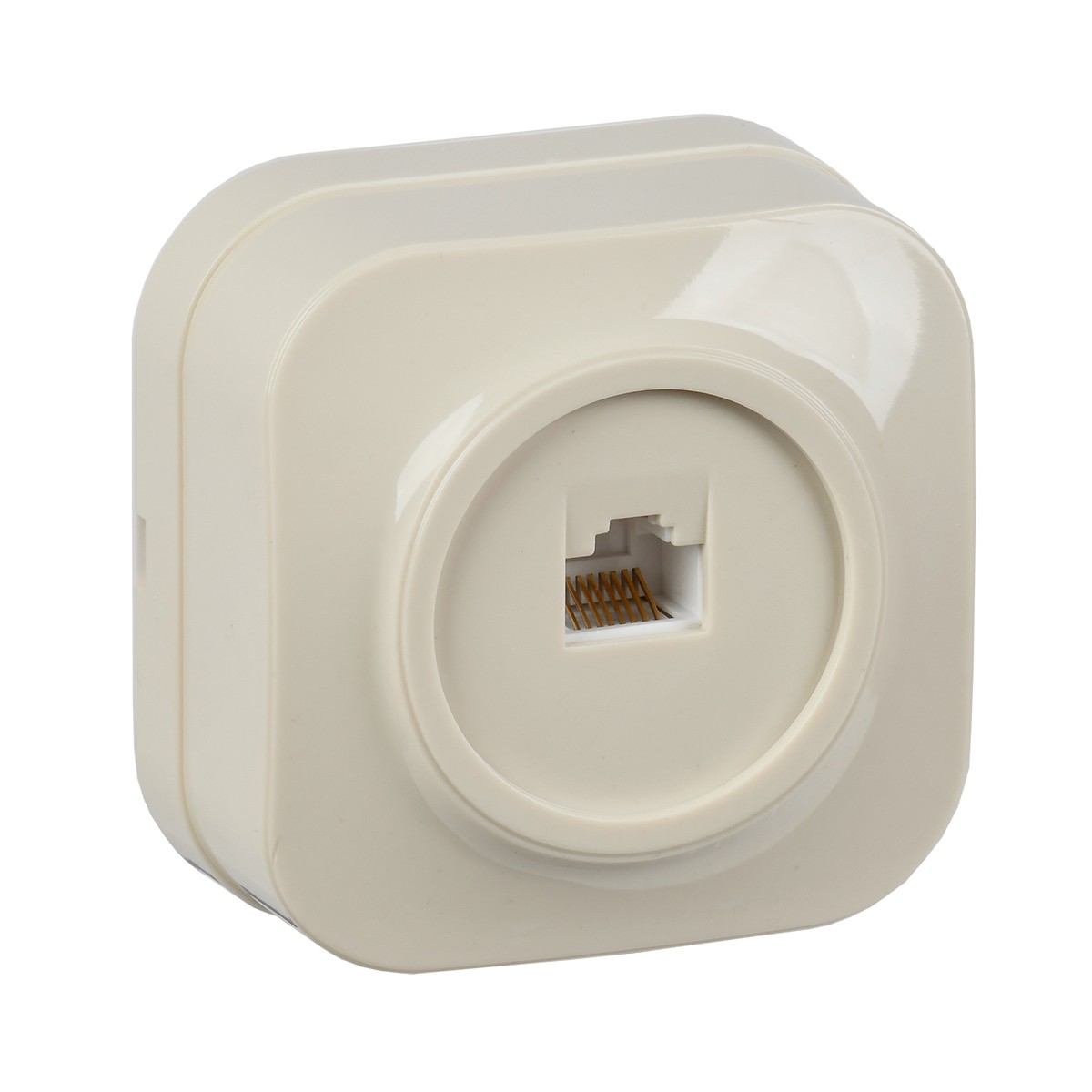 Розетка компьютерная открыт. уст. "glory" 1 местн. рк10-хк, rj45, кремовый (1/30/360) "iek"