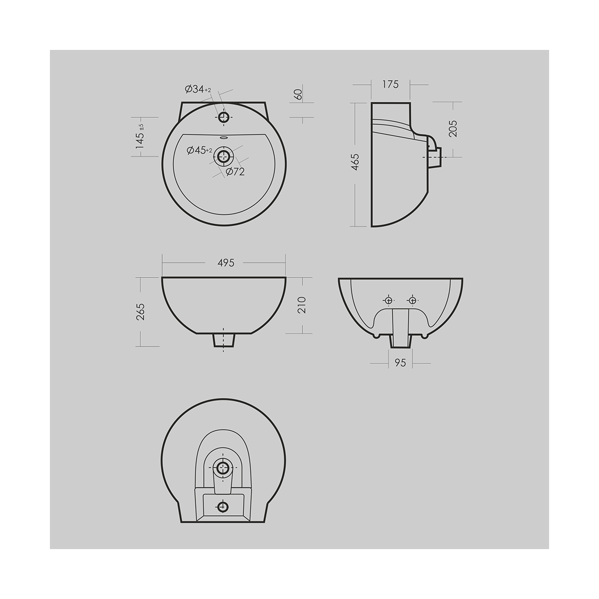 Раковина "art" белая "sanita luxe"  wb.pd/art/50-c/wht.g/s1