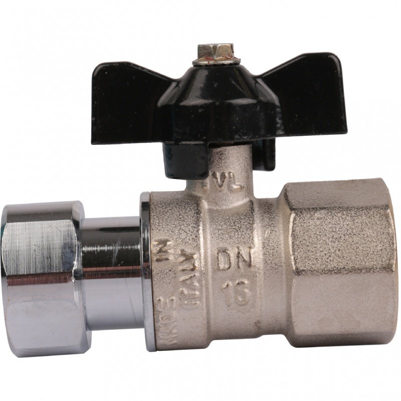 Кран шаровый STOUT ВВ 3/4" с накидной гайкой бабочка