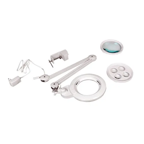 Лупа-лампа на струбцине Veber LED Bi-color, со сменными линзами и подсветкой (8608D)