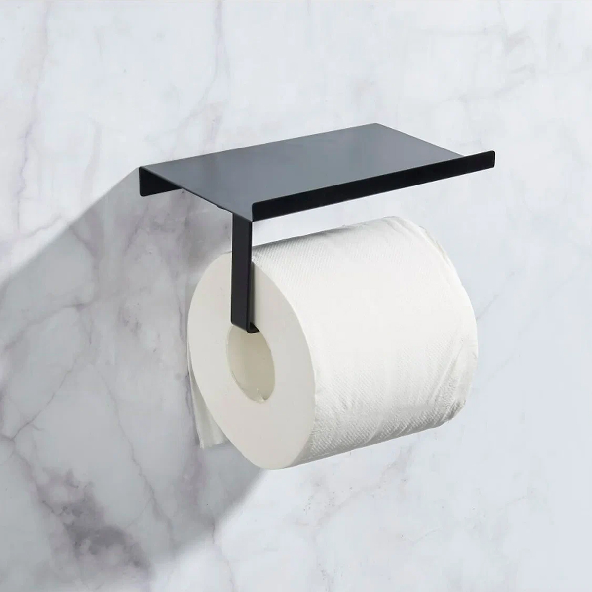 Держатель для туал. бумаги с полкой "lund" черный (1/80) "swensa" br-2600w-06