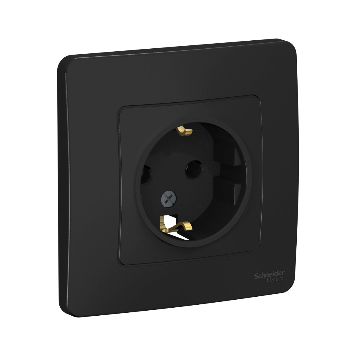 Розетка "blanca" 1 местн. с заземл. 16а, антрацит (1/10/20) "schneider"