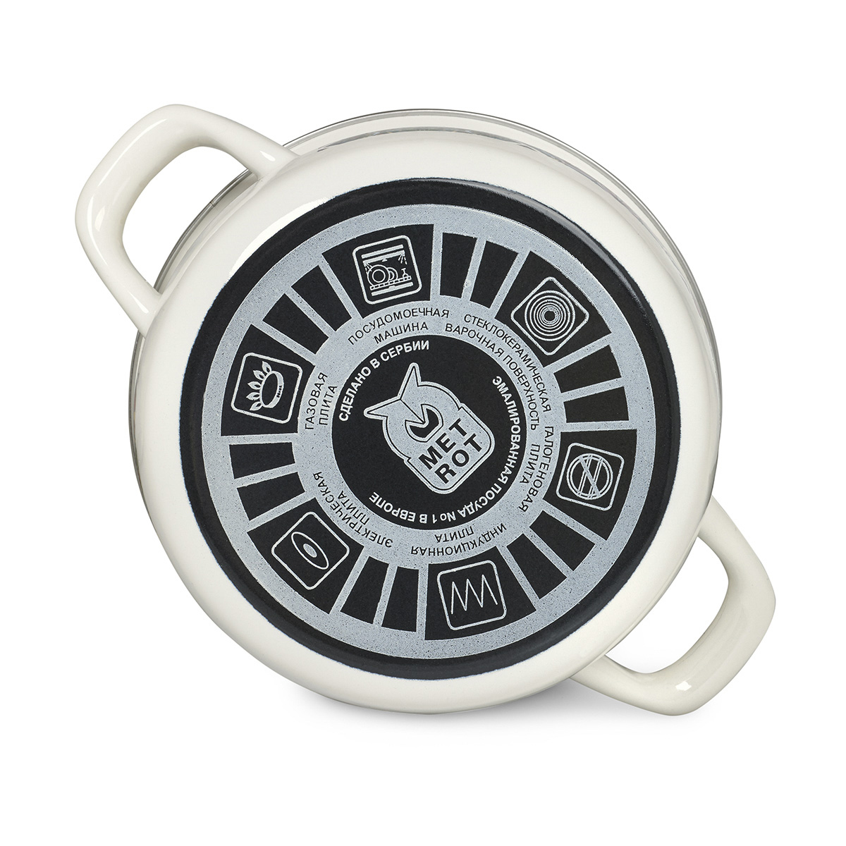 Кастрюля эмалиров. "султана" 2 л, 16 см стекл. крышка (1/6) "metrot"