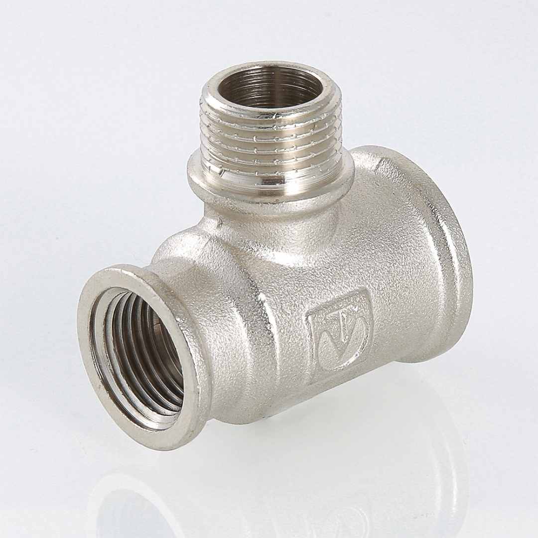 Тройник резьбовой ВН 3/4" х 1/2" х 1/2" переходной латунь-никель VALTEC (VTr.132.RN.050404)