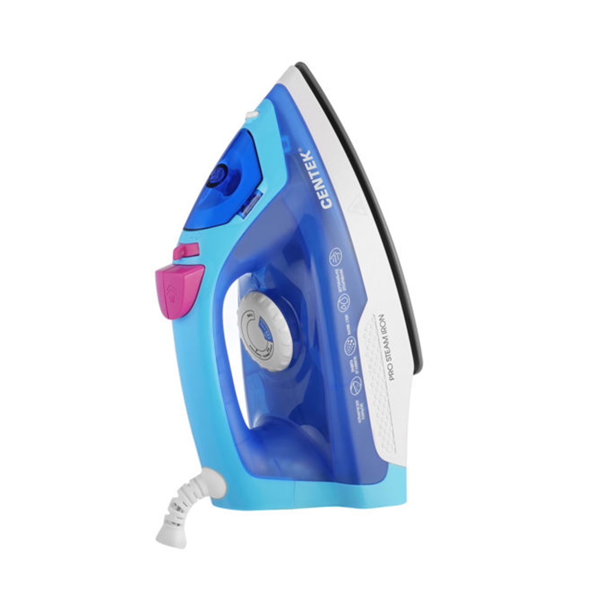 Утюг ct-2348 blue 1800 вт, подошва керамич. (1/10) "centek"