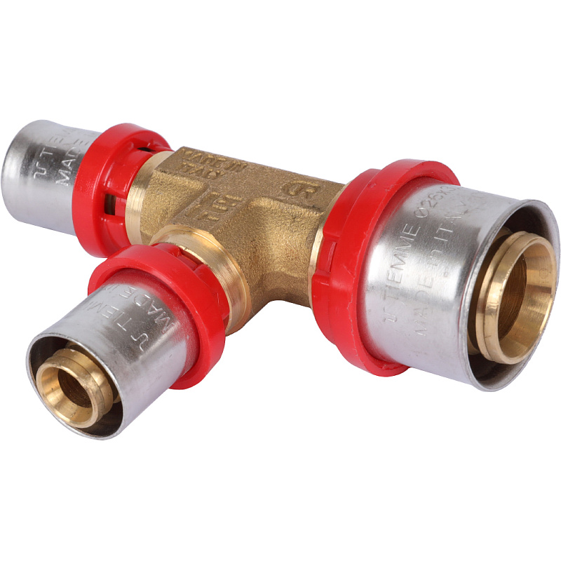 Тройник редукция 26 x 16 x 16 под пресс для МП труб TIEMME