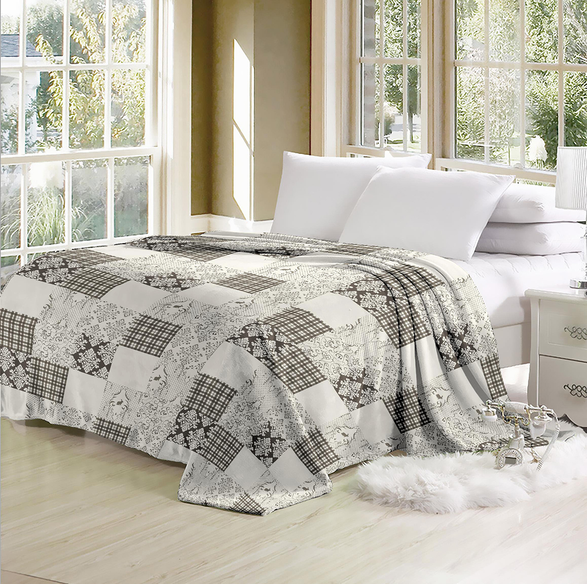 Плед велсофт 1p-254  200*220 см (1/8) "sonnet"