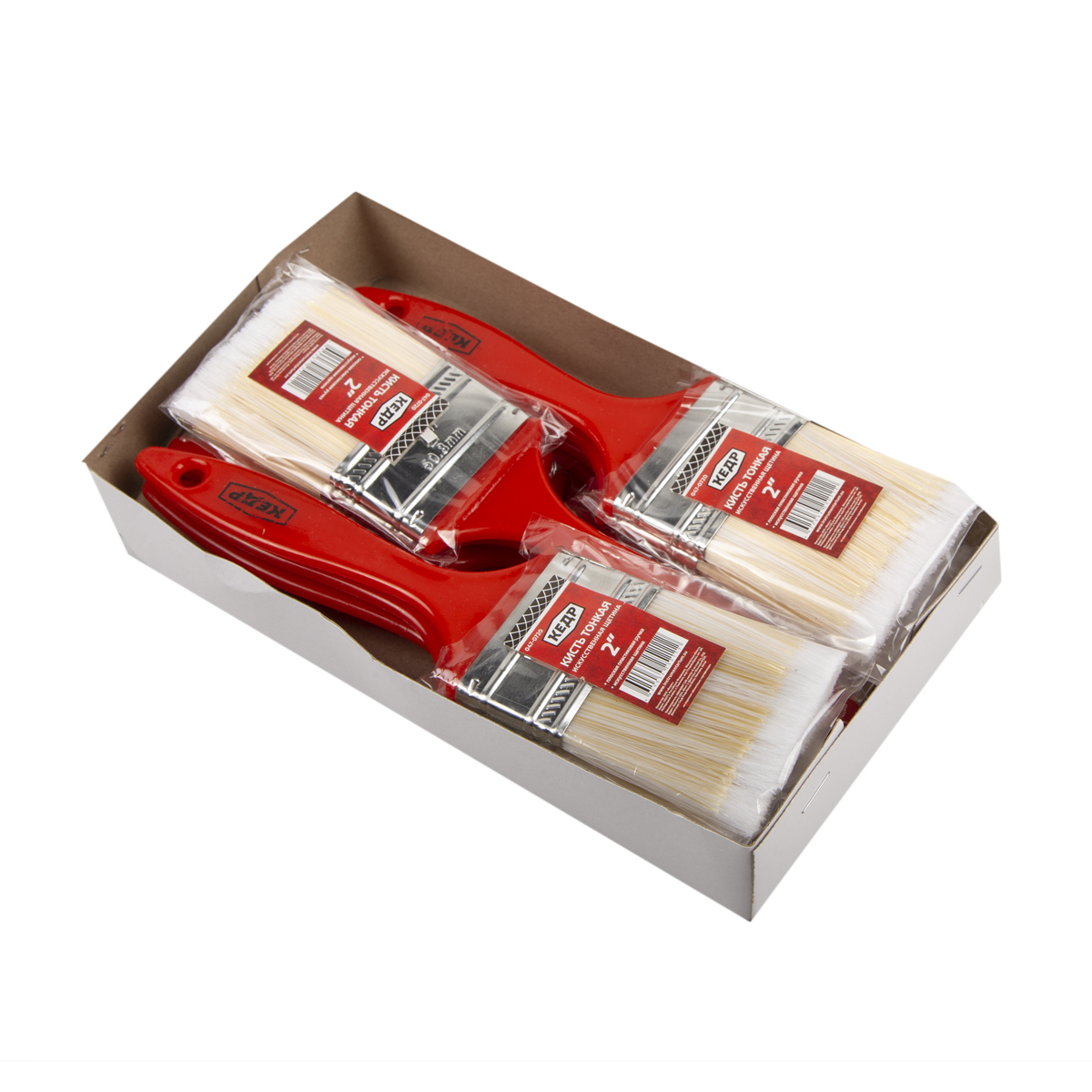 Кисть плоская тонкая искуств.щетина  №2 /50 мм (12/720) пласт.ручка "кедр"  047-0720