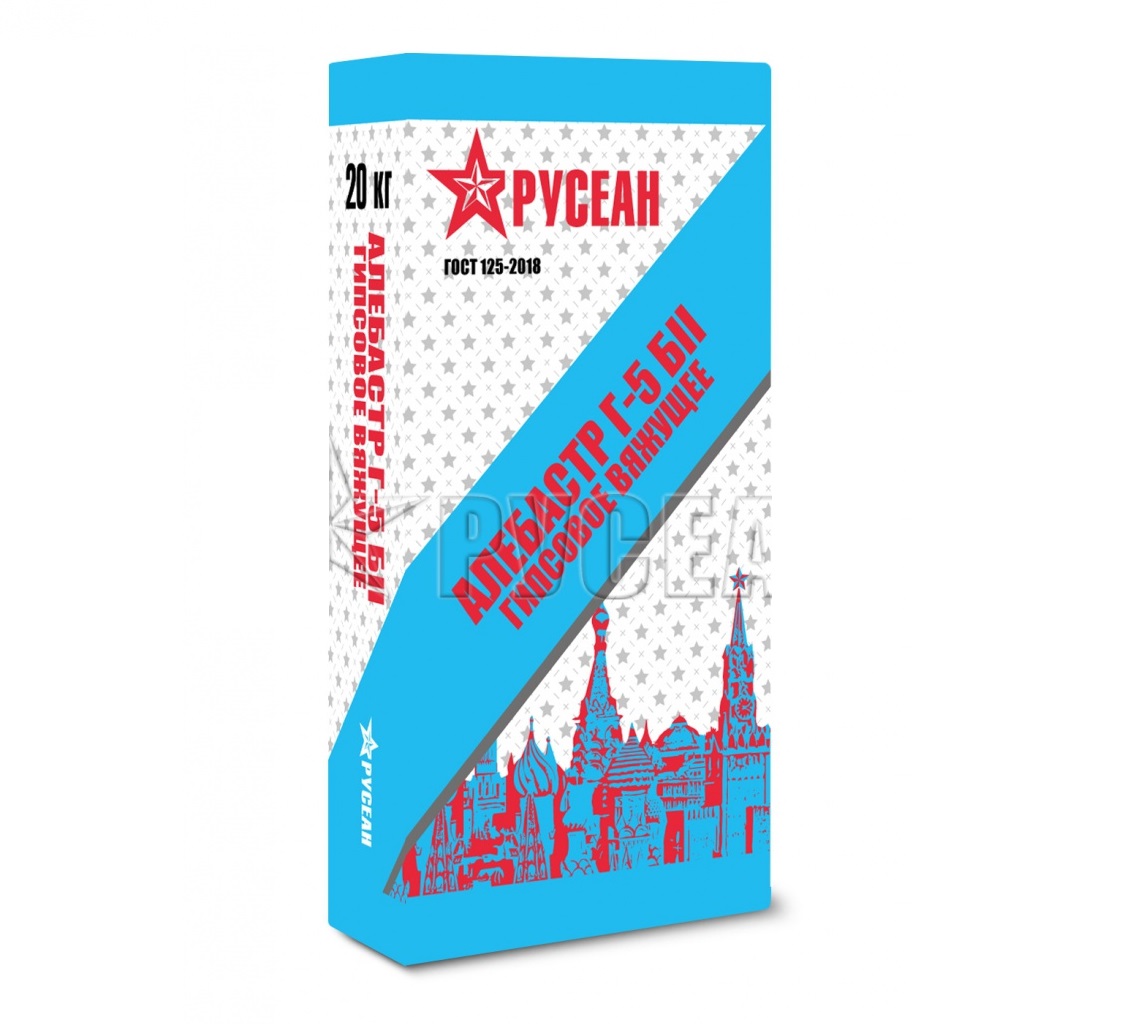 Гипс Г-5 Алебастр Русеан 20 кг