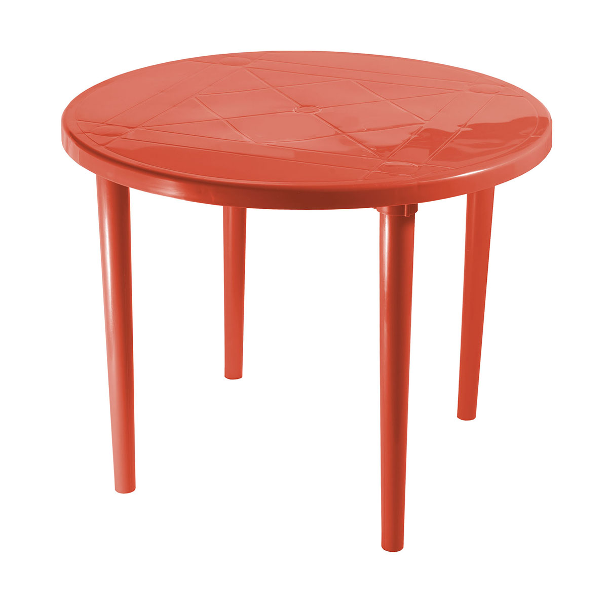 Стол пласт. круглый 90*90*71 см (красный) (1) "стандарт пластик"