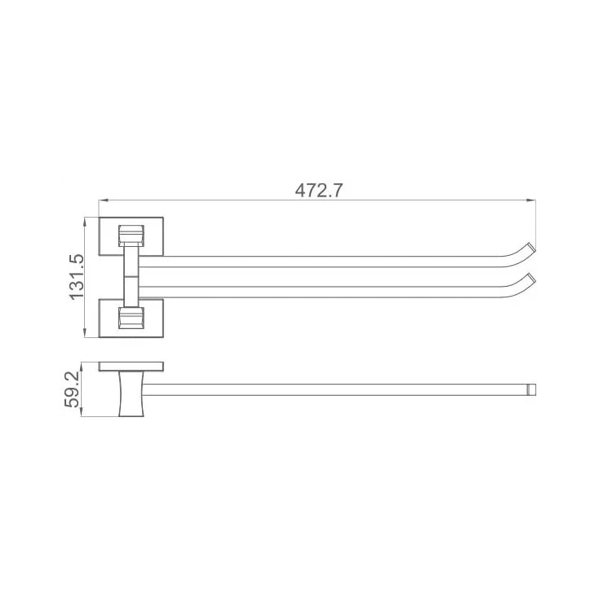 Полотенцедержатель поворотный двойной g0712, хром (1/10) "gappo"